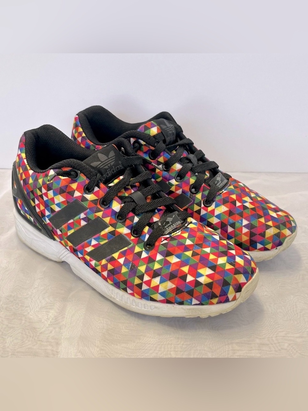 Adidas Originals Torsion ZX Flux Multicolor Prism Rainbow Running Shoes Sz 8